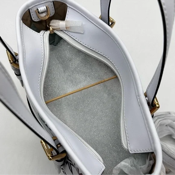 Michael Kors Jet Set Travel Extra-Small Top Zip Tote Bag Rainbow Optic White - Picture 7 of 11